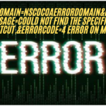 Errordomain=nscocoaerrordomain&errormessage=could not find the specified shortcut.&errorcode=4 Error on macOS solution